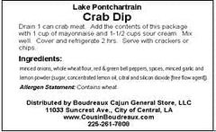 Cousin Boudreaux's Pontchartrain Crab Dip