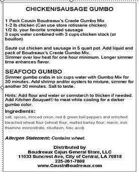 Cousin Boudreaux's Creole Gumbo Mix