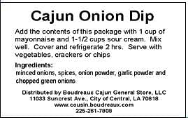 Cousin Boudreaux's Cajun Onion Dip Mix